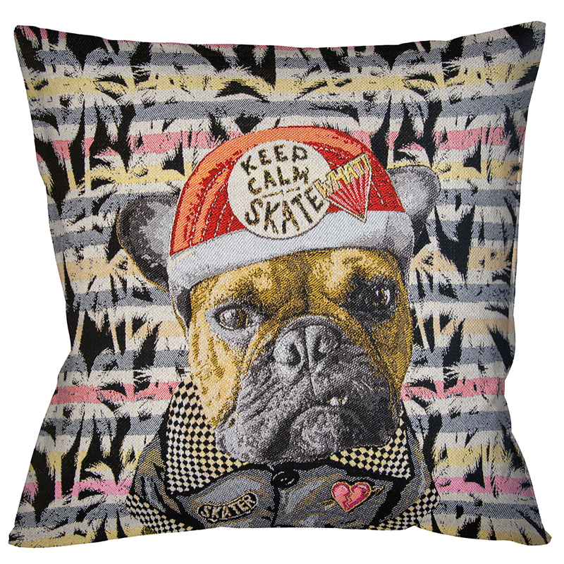 Декоративная подушка Skate Bulldog Мульти Декоративная подушка Skate Bulldog Мульти в Грозном | Loft Concept
