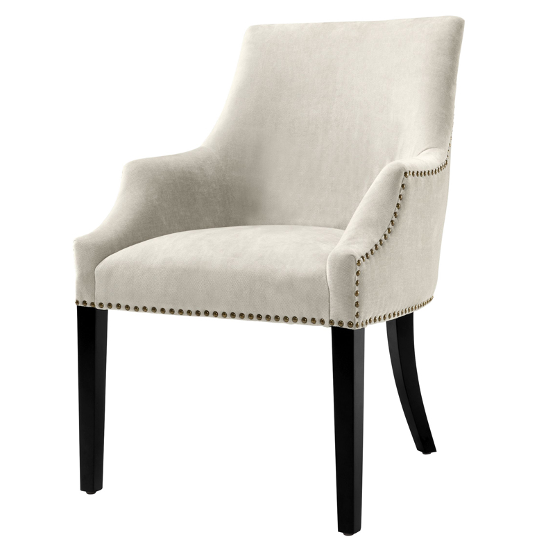 Стул Eichholtz Dining Chair Legacy sand Молочный Черный Латунь Античная полированная Стул Eichholtz Dining Chair Legacy sand Молочный Черный Латунь Античная полированная в Грозном | Loft Concept