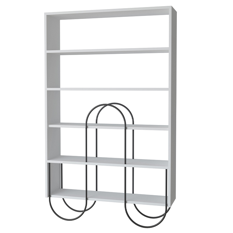 Стеллаж прямой белый с 5-ю открытыми полками NORFOLK BOOKCASE WHITE Черный Белый Стеллаж прямой белый с 5-ю открытыми полками NORFOLK BOOKCASE WHITE Черный Белый в Грозном | Loft Concept