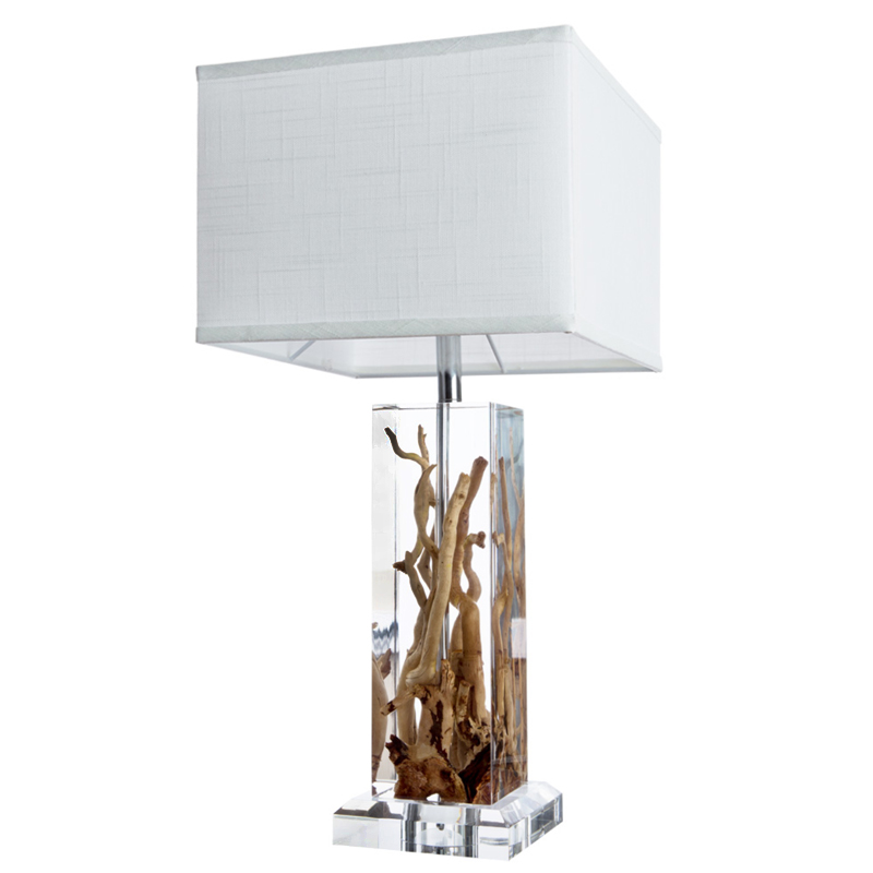Настольная лампа Kisimi Table Lamp II Белый Коричневый Хром Настольная лампа Kisimi Table Lamp II Белый Коричневый Хром в Грозном | Loft Concept