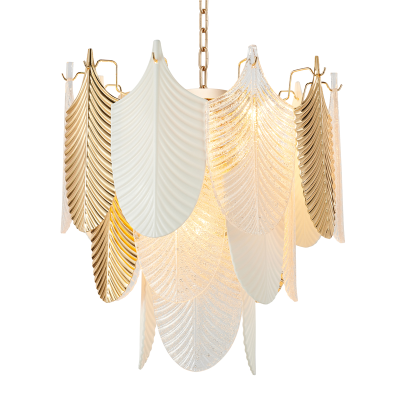 Люстра Abelia Chandelier 48 Золотой Белый Прозрачный Люстра Abelia Chandelier 48 Золотой Белый Прозрачный в Грозном | Loft Concept