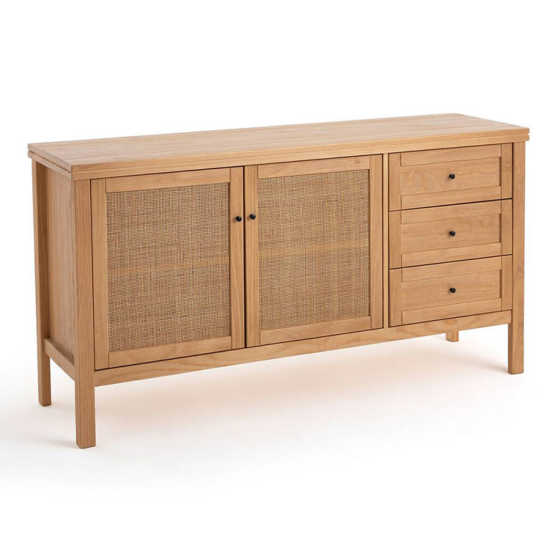 Комод в скандинавском стиле с 2-мя плетеными дверцами Niels Wicker Chest of drawers Древесина Комод в скандинавском стиле с 2-мя плетеными дверцами Niels Wicker Chest of drawers Древесина в Грозном | Loft Concept