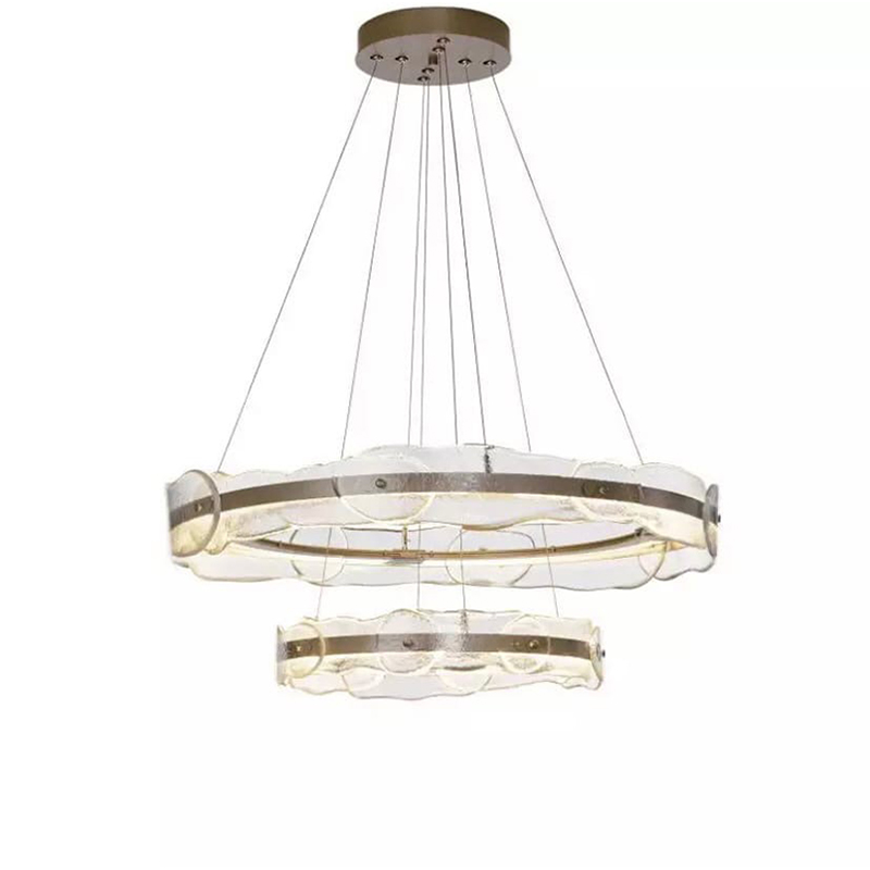 Люстра golden 2 RING horizontal chandelier  Прозрачный Латунь в Грозном | Loft Concept 