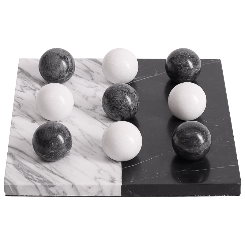 Аксессуар для интерьера Marble Board and Balls Черный Мрамор Nero Белый Мрамор Bianco Белый Аксессуар для интерьера Marble Board and Balls Черный Мрамор Nero Белый Мрамор Bianco Белый в Грозном | Loft Concept