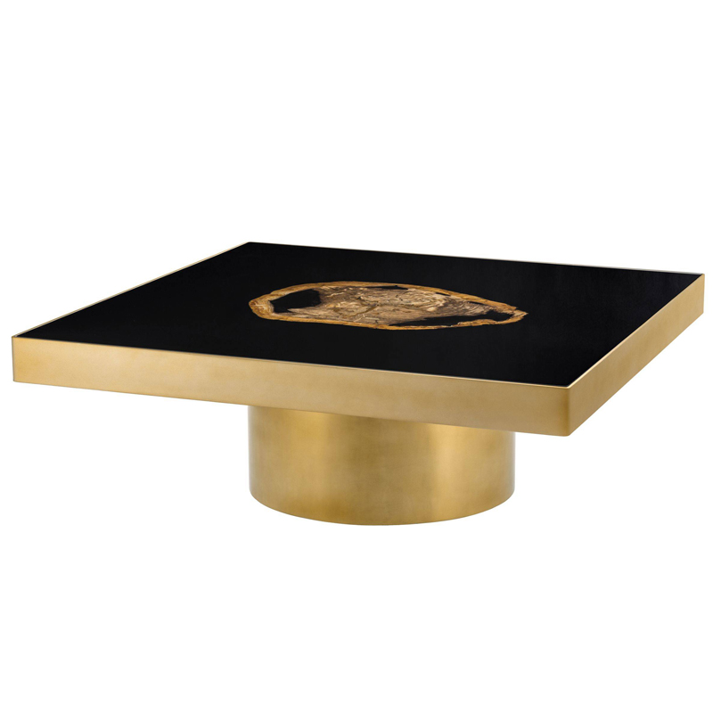 Кофейный стол Eichholtz Coffee Table Villirs матовое золото Черный Коричневый Кофейный стол Eichholtz Coffee Table Villirs матовое золото Черный Коричневый в Грозном | Loft Concept