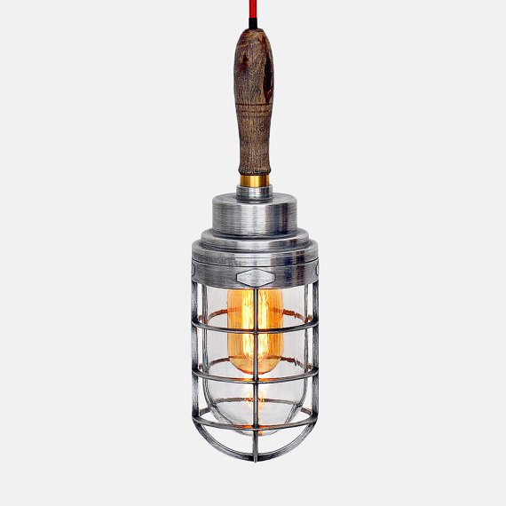 Ручной светильник Steampunk Cage Glass Edison Hanging Lamp Ручной светильник Steampunk Cage Glass Edison Hanging Lamp в Грозном | Loft Concept