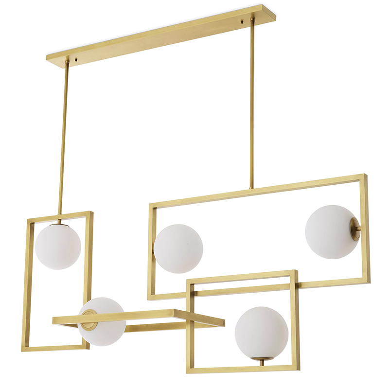 Люстра Eichholtz Chandelier Erasmus Золотой Белое матовое стекло Люстра Eichholtz Chandelier Erasmus Золотой Белое матовое стекло в Грозном | Loft Concept