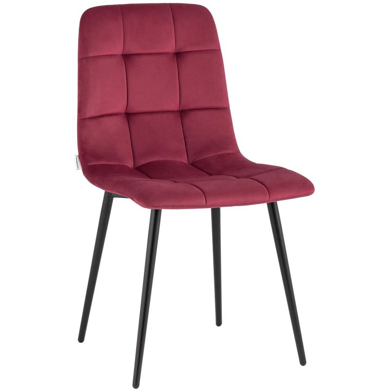 Стул NANCY Chair Малиновый Велюр Малиновый (Crimson) Черный Стул NANCY Chair Малиновый Велюр Малиновый (Crimson) Черный в Грозном | Loft Concept