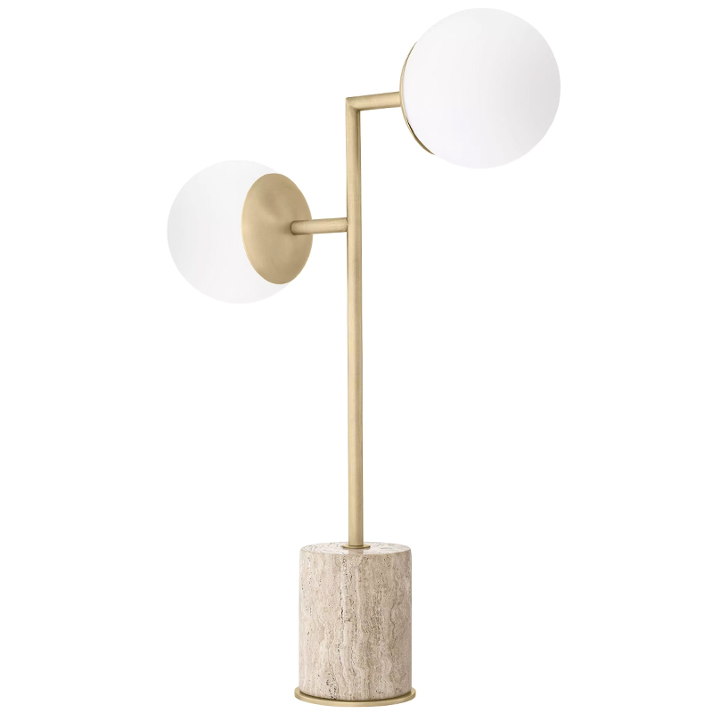 Настольная лампа Eichholtz Table Lamp Zanotta Бежево-серый Латунь Белый Настольная лампа Eichholtz Table Lamp Zanotta Бежево-серый Латунь Белый в Грозном | Loft Concept