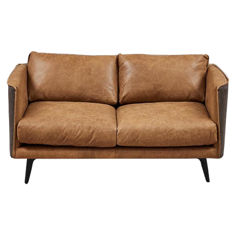 Диван Caramel Leather Sofa Карамель Бежево-серый Черный Диван Caramel Leather Sofa Карамель Бежево-серый Черный в Грозном | Loft Concept