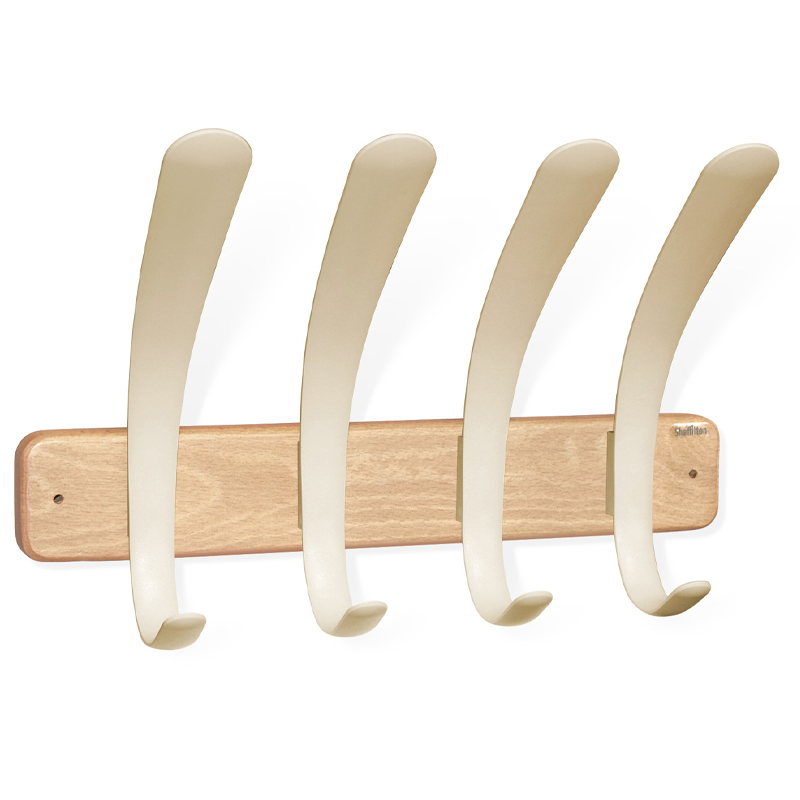 Вешалка настенная с 4-мя бежевыми крючками из пластика Curves Hangers Древесина Бежевый Вешалка настенная с 4-мя бежевыми крючками из пластика Curves Hangers Древесина Бежевый в Грозном | Loft Concept