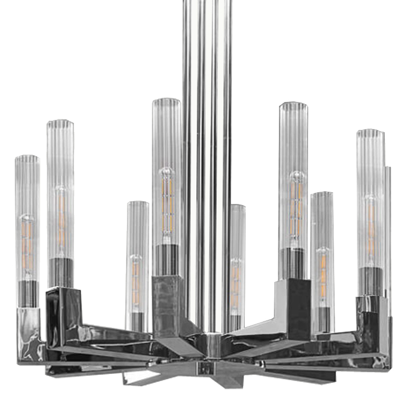 Люстра RH CANELLE Round Chandelier 10 Modern Chrome Хром Люстра RH CANELLE Round Chandelier 10 Modern Chrome Хром в Грозном | Loft Concept