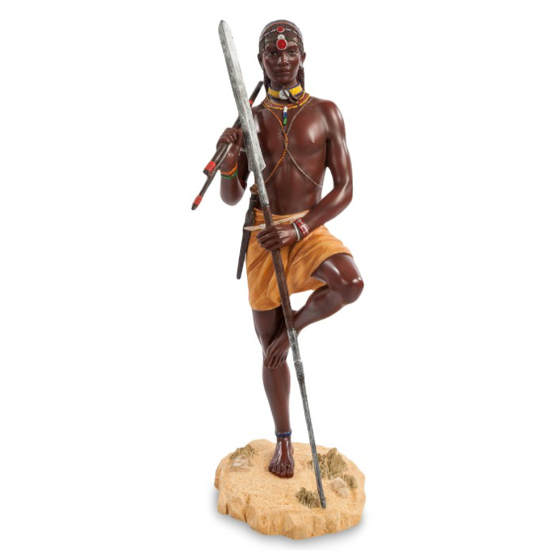 Статуэтка Tribal warrior Masai Коричневый Мульти Статуэтка Tribal warrior Masai Коричневый Мульти в Грозном | Loft Concept