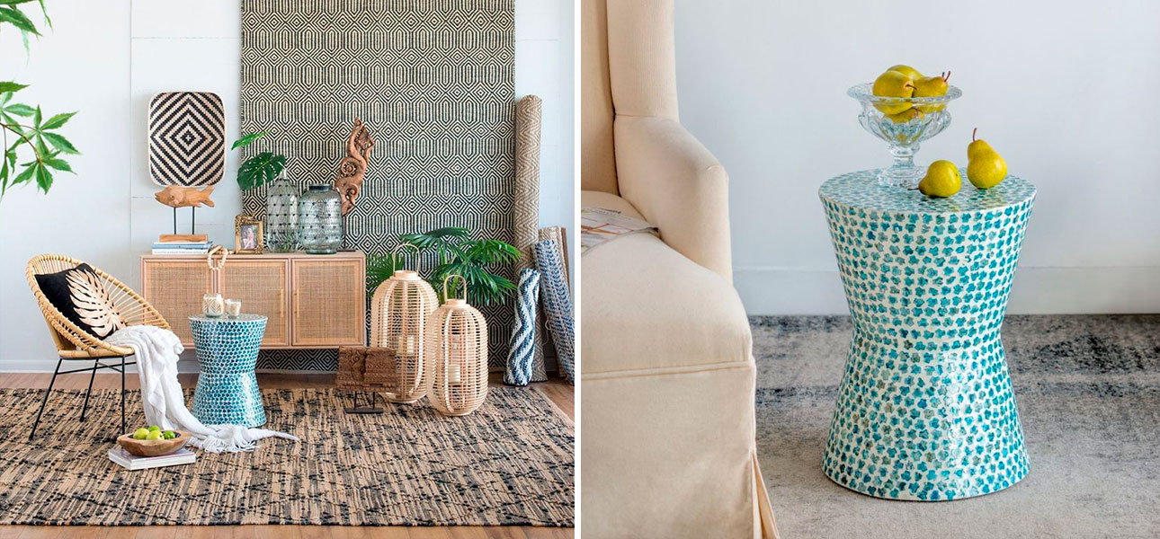 Столик круглый с инкрустацией Laura - фото №1