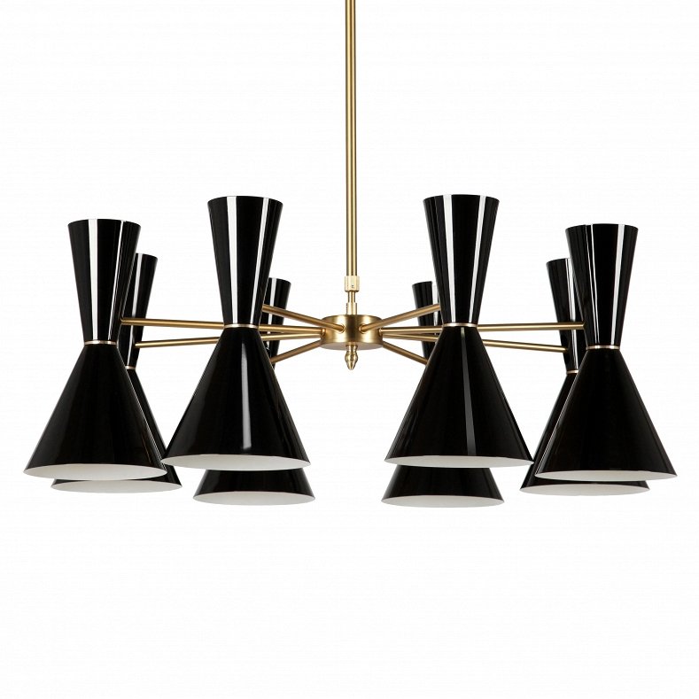 Люстра CAIRO Chandelier 8 Arm black Черный Латунь Люстра CAIRO Chandelier 8 Arm black Черный Латунь в Грозном | Loft Concept