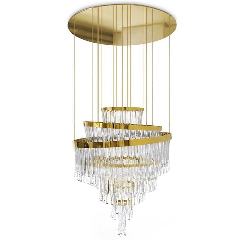 Люстра Luxxu Babel Chandelier Глянцевое золото Прозрачное Стекло Люстра Luxxu Babel Chandelier Глянцевое золото Прозрачное Стекло в Грозном | Loft Concept