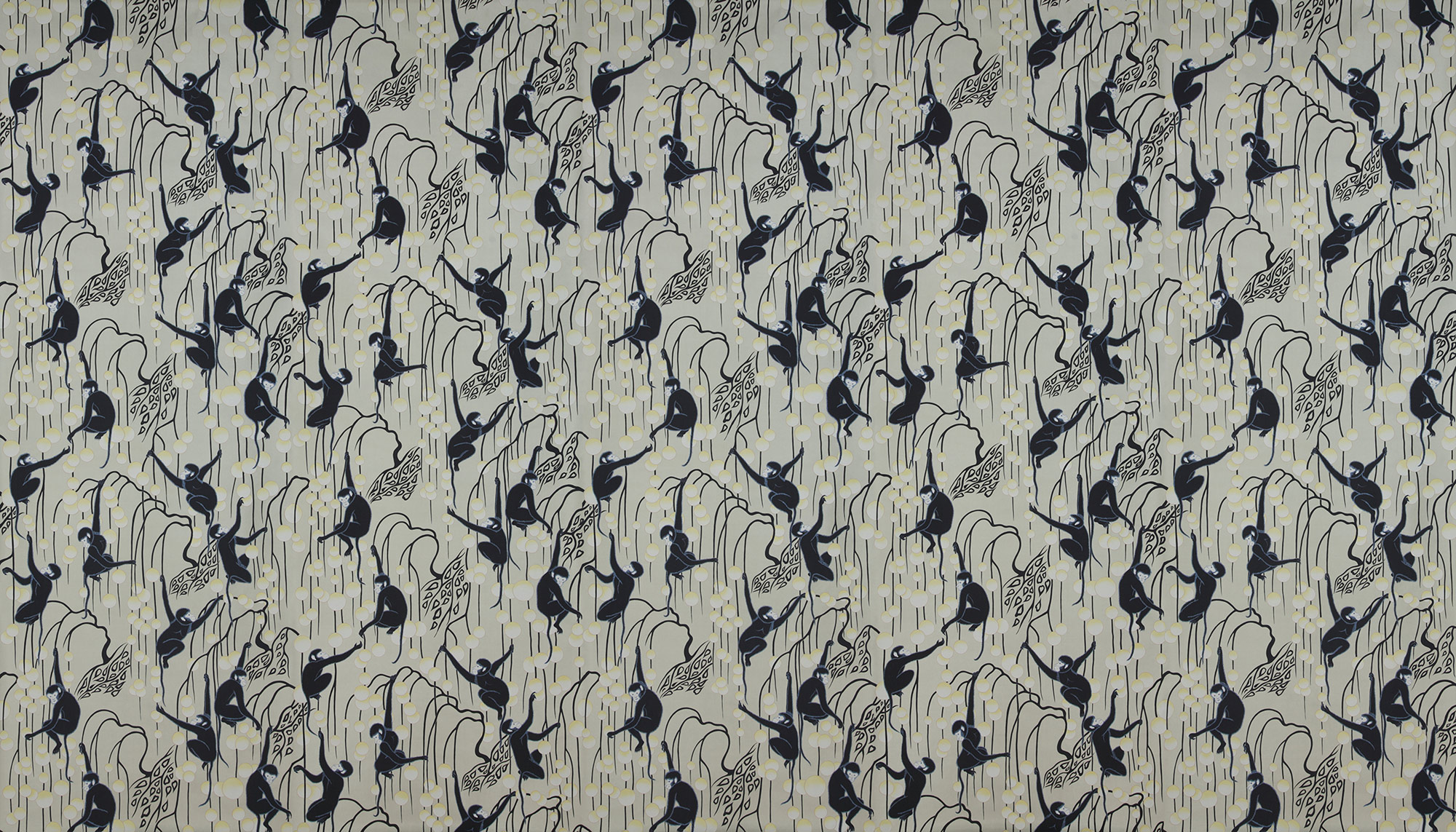 Обои ручная роспись Deco Monkeys Terracotta on Icefield dyed silk Обои ручная роспись Deco Monkeys Terracotta on Icefield dyed silk - постер Loft-Concept в Грозном
