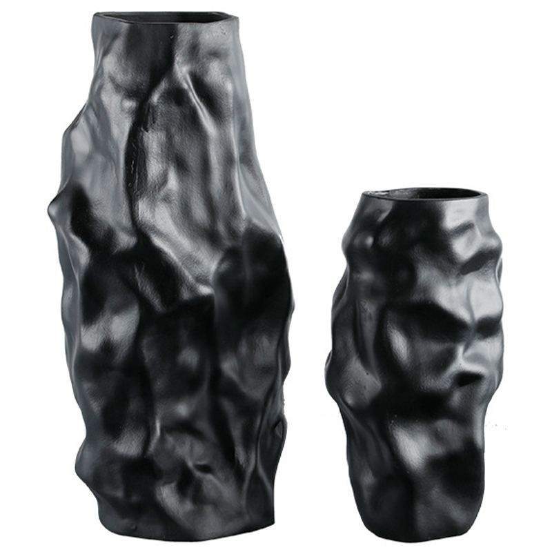 Ваза Crumpled Black Vase Черный Ваза Crumpled Black Vase Черный в Грозном | Loft Concept