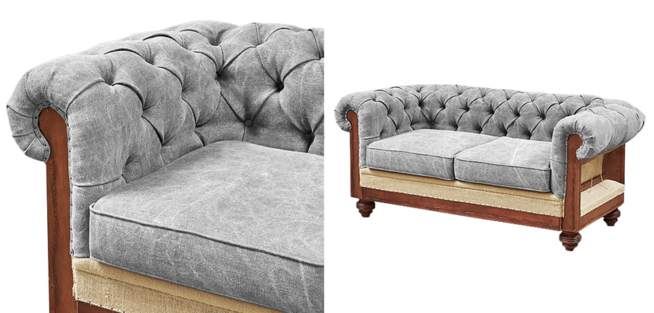 Диван Deconstructed Chesterfield Sofa double Gray Диван Deconstructed Chesterfield Sofa double Gray - Loft-Concept в Грозном