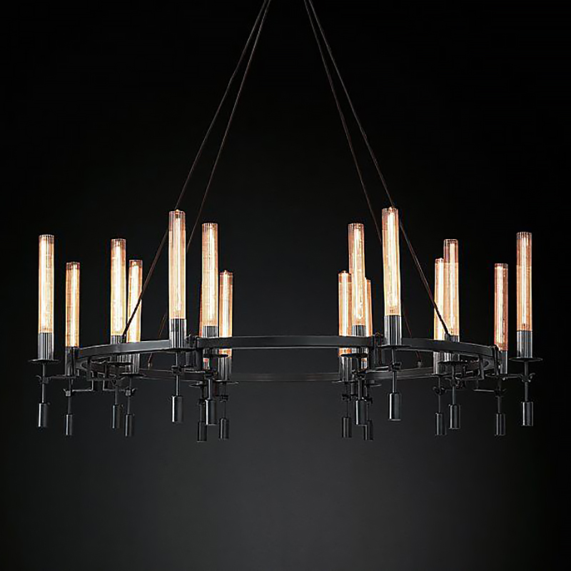 Люстра Restoration Hardware Fontanelle Chandelier black Черный Прозрачный Люстра Restoration Hardware Fontanelle Chandelier black Черный Прозрачный в Грозном | Loft Concept