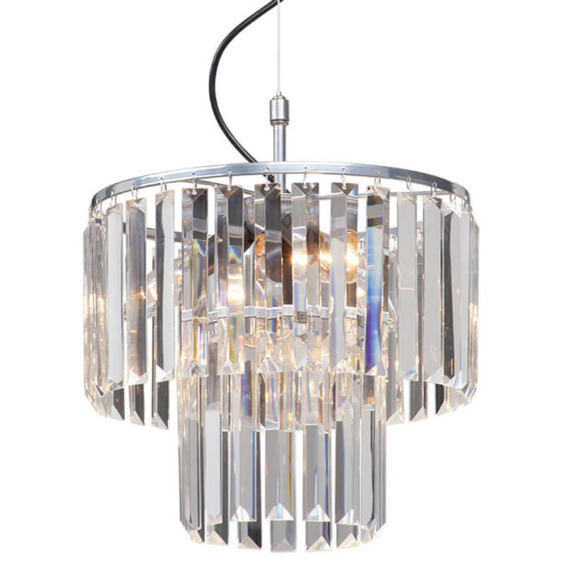 Люстра ODEON CLEAR GLASS 2-TIER Chrome прозрачное стекло D 31 Хром Люстра ODEON CLEAR GLASS 2-TIER Chrome прозрачное стекло D 31 Хром в Грозном | Loft Concept