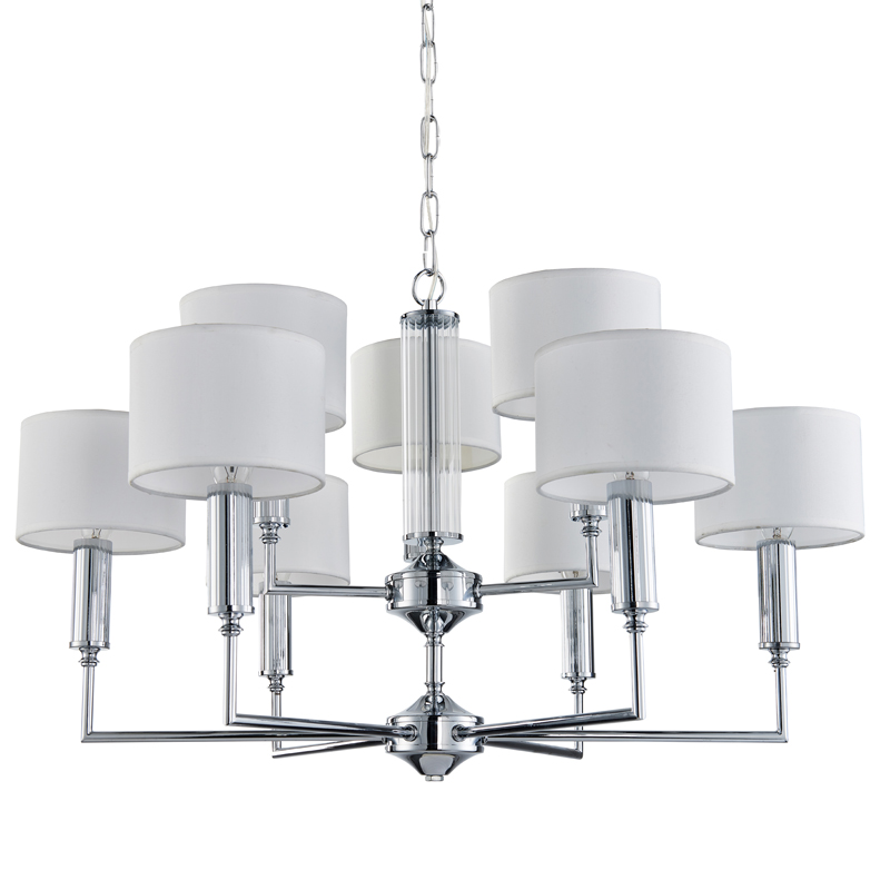 Люстра Laurent Chandelier white 71 Хром Белый Прозрачный Люстра Laurent Chandelier white 71 Хром Белый Прозрачный в Грозном | Loft Concept
