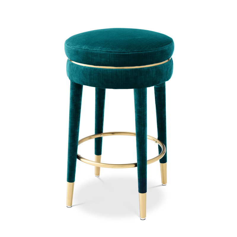 Полубарный стул Eichholtz Counter Stool Parisian blue Бирюзовый Латунь Полубарный стул Eichholtz Counter Stool Parisian blue Бирюзовый Латунь в Грозном | Loft Concept