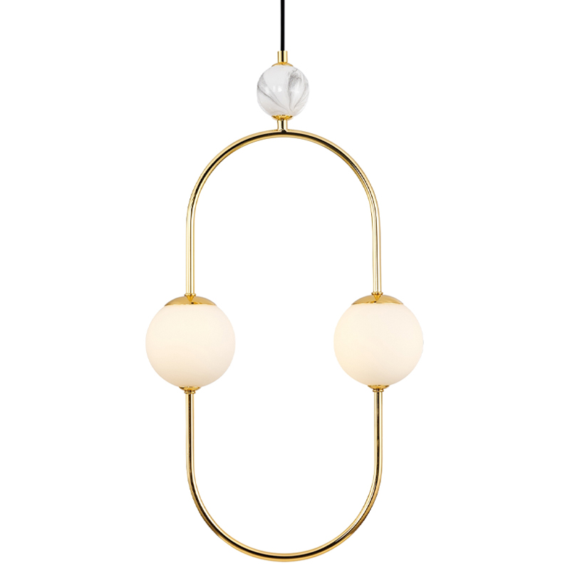 Подвесной светильник White Marble Decor 2 Лампы Белый Золотой Черный Белый Мрамор Bianco Подвесной светильник White Marble Decor 2 Лампы Белый Золотой Черный Белый Мрамор Bianco в Грозном | Loft Concept
