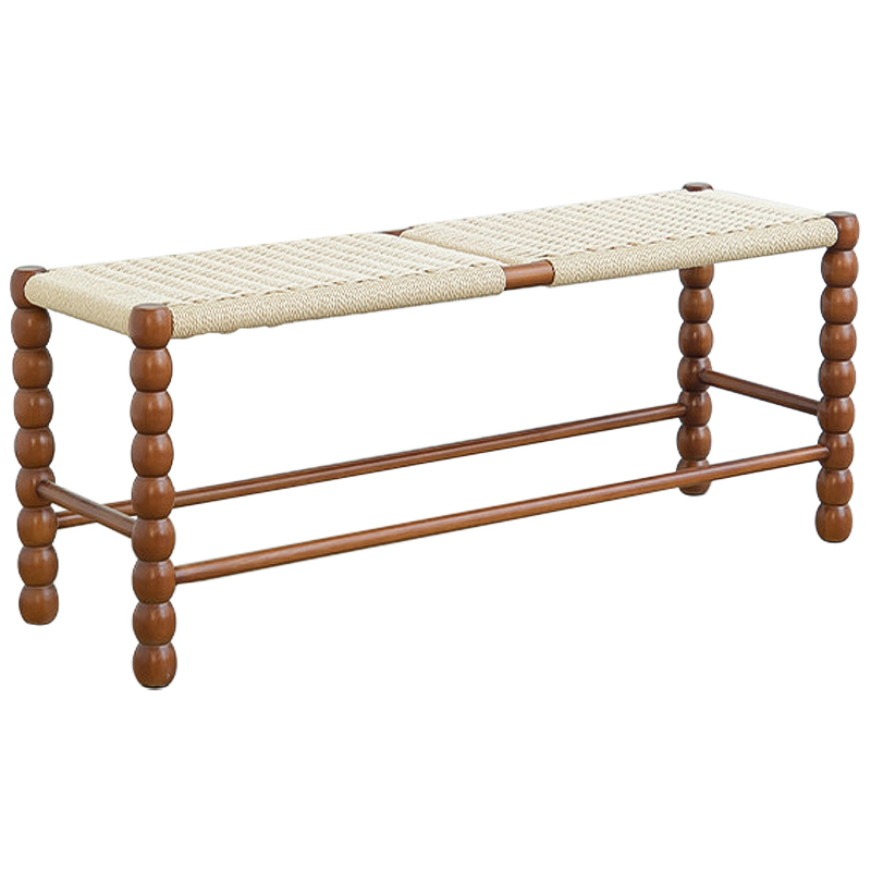 Банкетка French Corner Banquet Brown 100 см Коричневый Бежевый Банкетка French Corner Banquet Brown 100 см Коричневый Бежевый в Грозном | Loft Concept