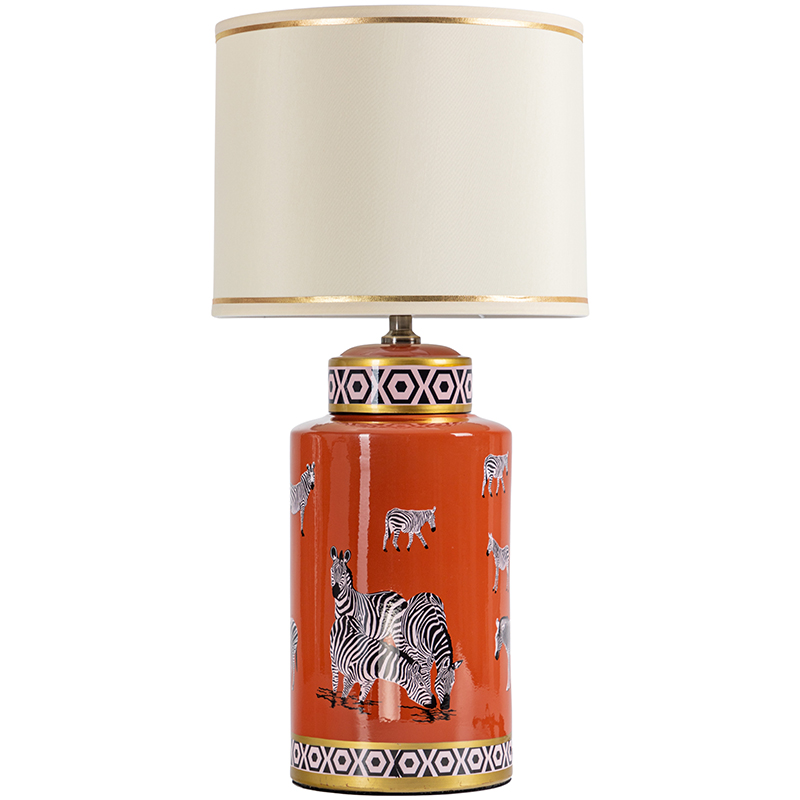 Настольная лампа Zebra Orange Lampshade Оранжевый Черно-белый Бежевый Золотой Настольная лампа Zebra Orange Lampshade Оранжевый Черно-белый Бежевый Золотой в Грозном | Loft Concept