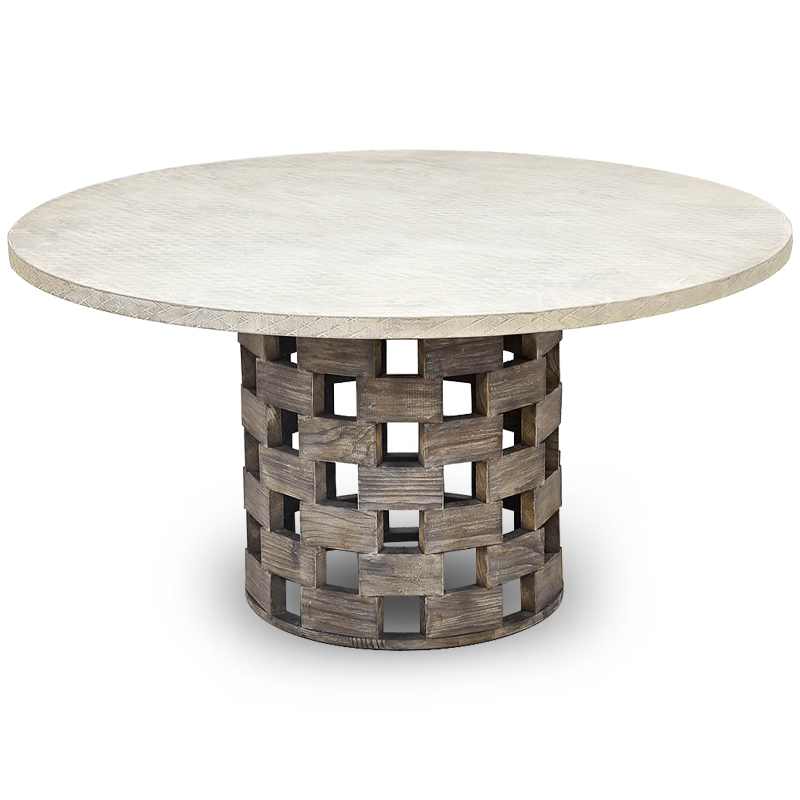 Обеденный стол Wicker Bricks Table Коричневый винтаж Молочный Обеденный стол Wicker Bricks Table Коричневый винтаж Молочный в Грозном | Loft Concept