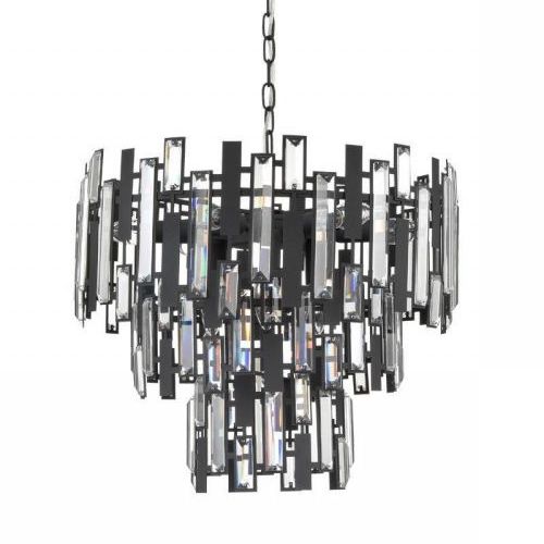 Люстра Darkness Chandelier three cascades Черный Прозрачный Люстра Darkness Chandelier three cascades Черный Прозрачный в Грозном | Loft Concept
