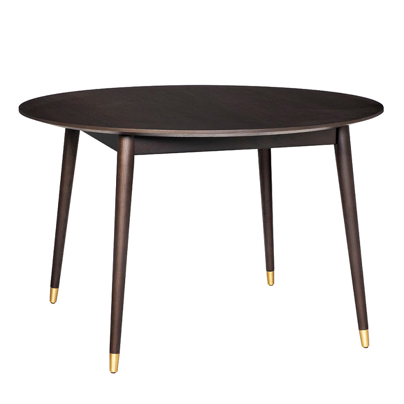 Обеденный стол Mateo Round Dinner Table Коричневый Золотой Обеденный стол Mateo Round Dinner Table Коричневый Золотой в Грозном | Loft Concept