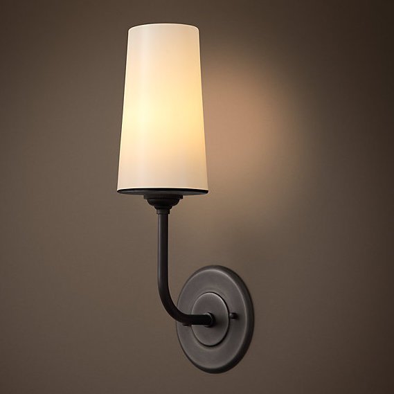Бра RH MODERN TAPER SCONCE Glass Shade Графит Черный Бра RH MODERN TAPER SCONCE Glass Shade Графит Черный в Грозном | Loft Concept