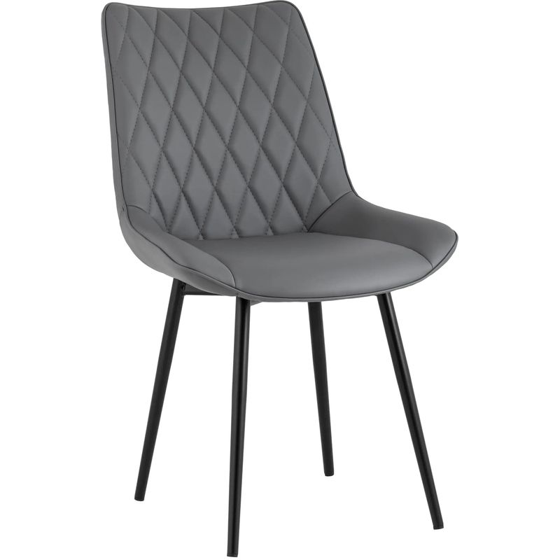 Стул Seoul S Chair Серая Экокожа Серый Черный Стул Seoul S Chair Серая Экокожа Серый Черный в Грозном | Loft Concept