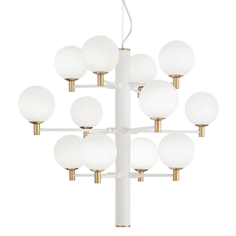 Люстра Italian Globe Abstraction Light White 12 Белый Золотой Люстра Italian Globe Abstraction Light White 12 Белый Золотой в Грозном | Loft Concept