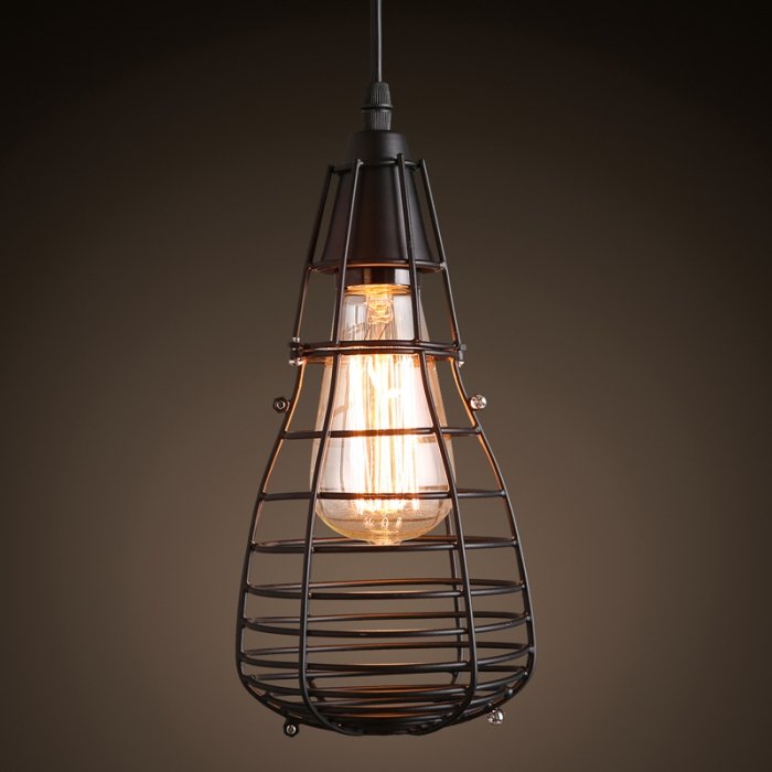 Подвесной светильник Pear Cage Pendant Черный Подвесной светильник Pear Cage Pendant Черный в Грозном | Loft Concept