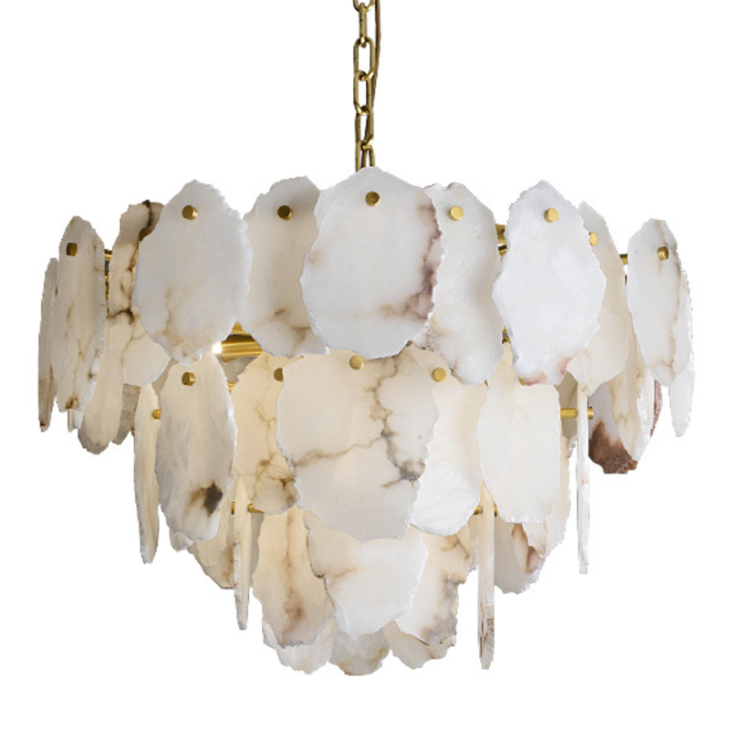 Люстра Lucretia Marble Tiered Chandelier Латунь Белый Мрамор Bianco Люстра Lucretia Marble Tiered Chandelier Латунь Белый Мрамор Bianco в Грозном | Loft Concept