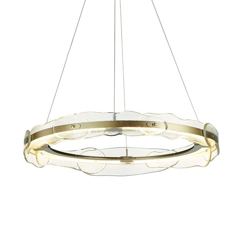 Люстра Ring horizontal glass chandelier Прозрачный Латунь Люстра Ring horizontal glass chandelier Прозрачный Латунь в Грозном | Loft Concept