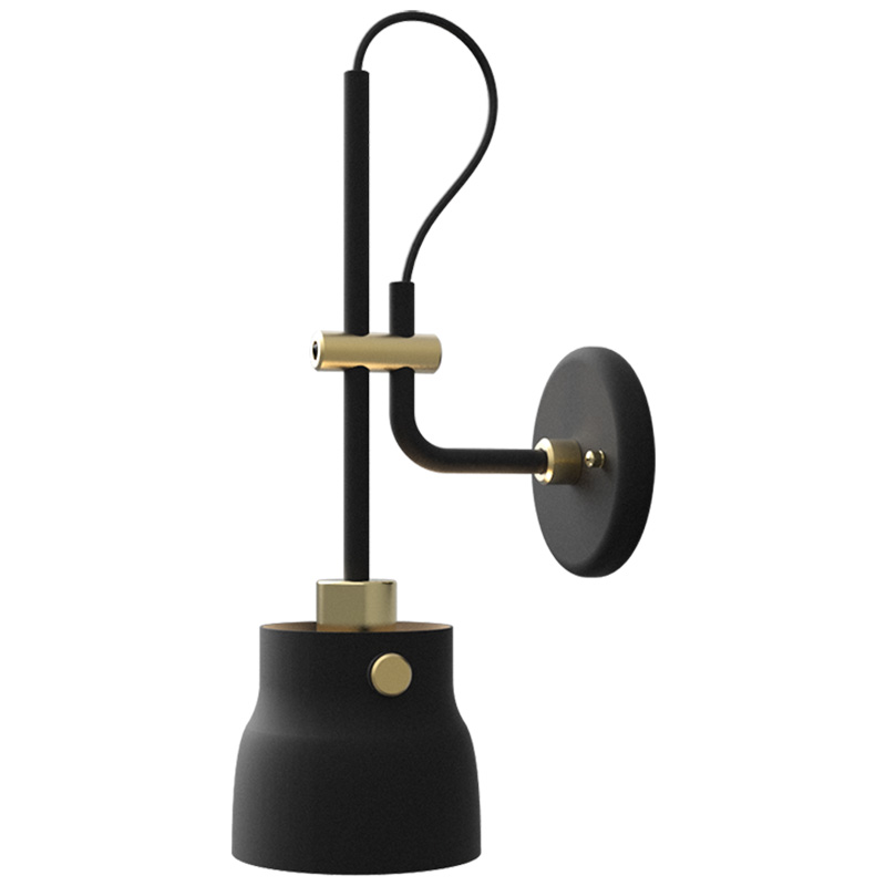 Бра RAM PLASENCIA Wall Lamp Черный Латунь Бра RAM PLASENCIA Wall Lamp Черный Латунь в Грозном | Loft Concept