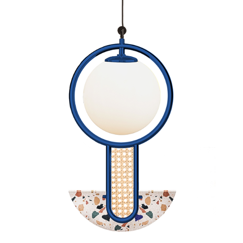 Подвесной Светильник UTU Soulful Lighting FRAME II CIRCULAR Cobalt Синий Белое матовое стекло Бежевый Черный Подвесной Светильник UTU Soulful Lighting FRAME II CIRCULAR Cobalt Синий Белое матовое стекло Бежевый Черный в Грозном | Loft Concept