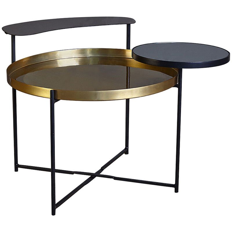 Кофейный стол Rena Round Coffee Table Латунь Черный Кофейный стол Rena Round Coffee Table Латунь Черный в Грозном | Loft Concept