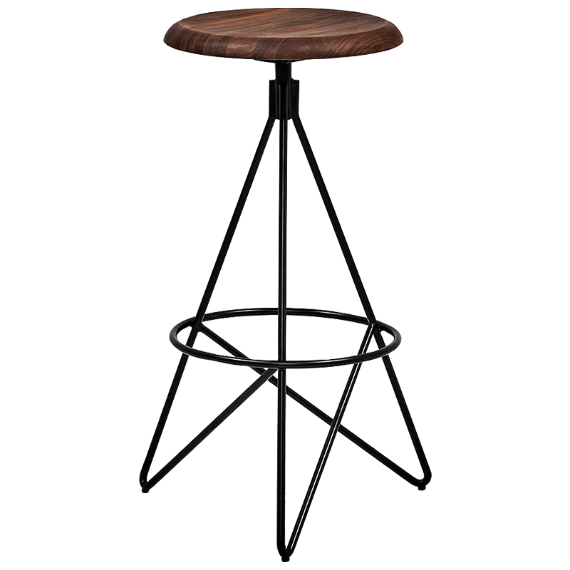 Барный стул Star Loft Stool Черный Коричневый Барный стул Star Loft Stool Черный Коричневый в Грозном | Loft Concept