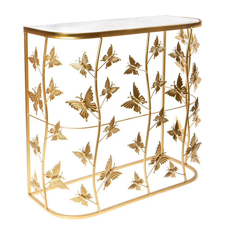 Консоль Gold Butterfly белый мрамор Белый Мрамор Bianco Золотой Консоль Gold Butterfly белый мрамор Белый Мрамор Bianco Золотой в Грозном | Loft Concept