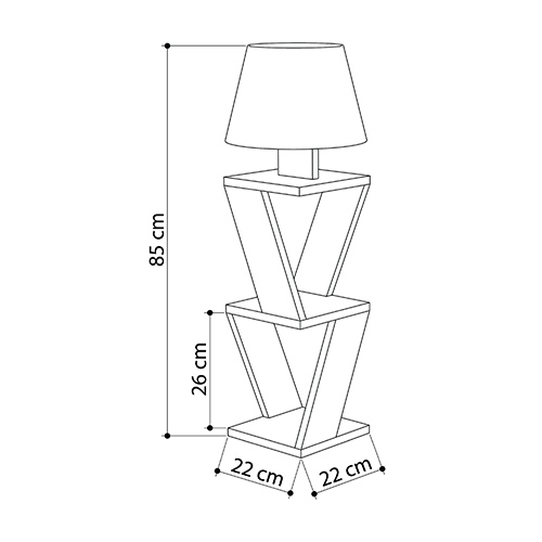 Торшер бежевый с каркасом с 2-мя полками и тканевым абажуром KOZENA SIDE FLOOR LAMP Торшер бежевый с каркасом с 2-мя полками и тканевым абажуром KOZENA SIDE FLOOR LAMP в Грозном