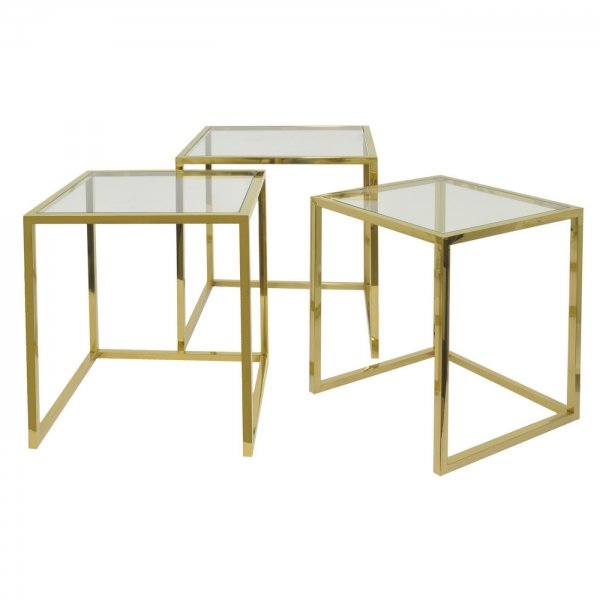 Набор из 3-х столов Goldika Table Глянцевое золото Набор из 3-х столов Goldika Table Глянцевое золото в Грозном | Loft Concept