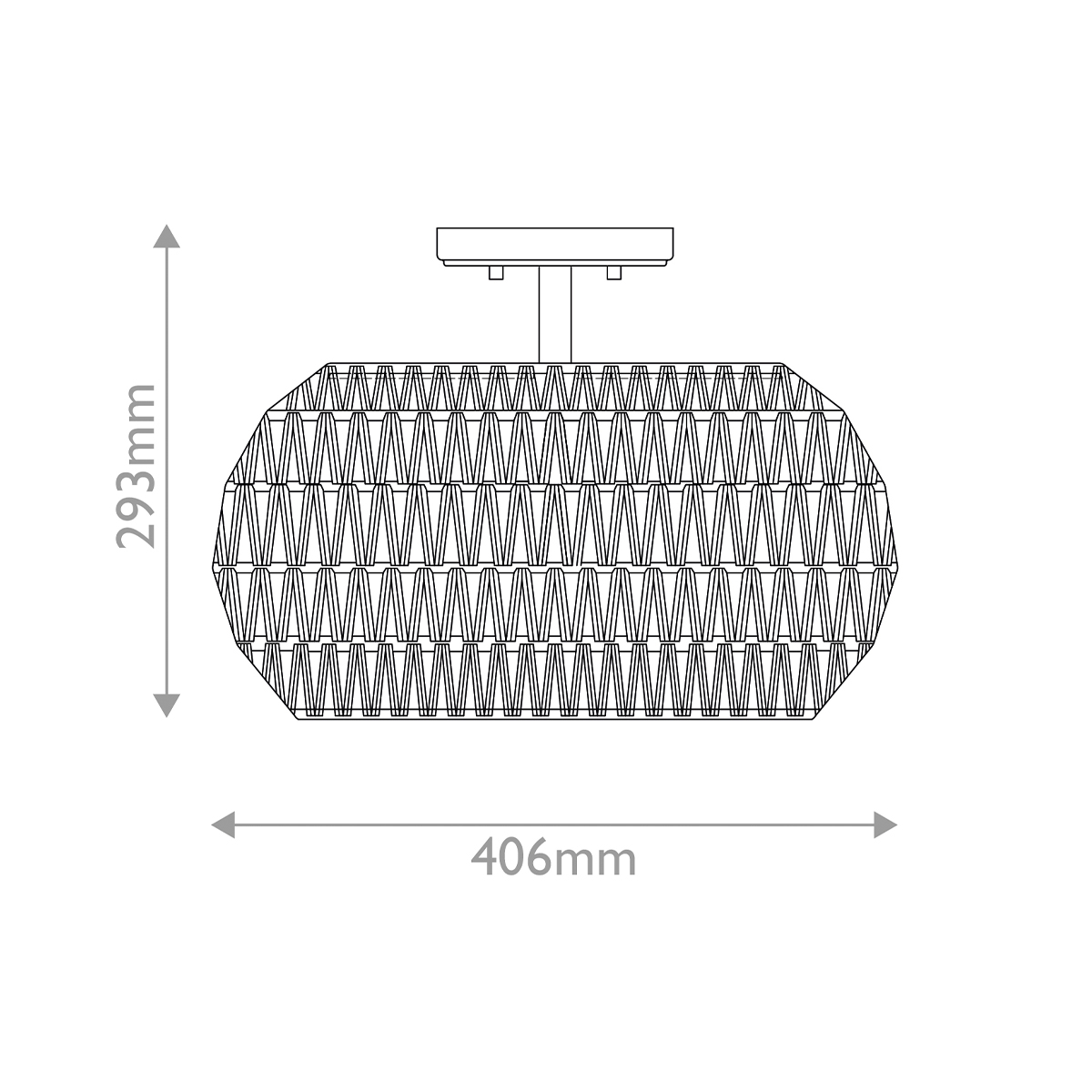 Потолочный светильник с плафоном из плетеного джута и черным каркасом Quoizel в Грозном
