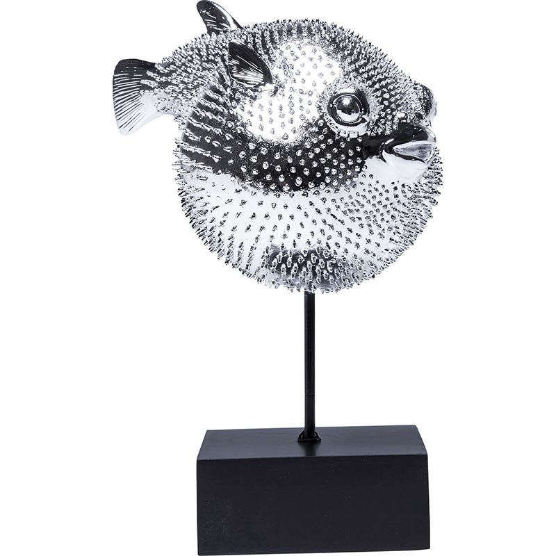 Статуэтка Silver Blowfish Серебряный Черный в Грозном | Loft Concept 