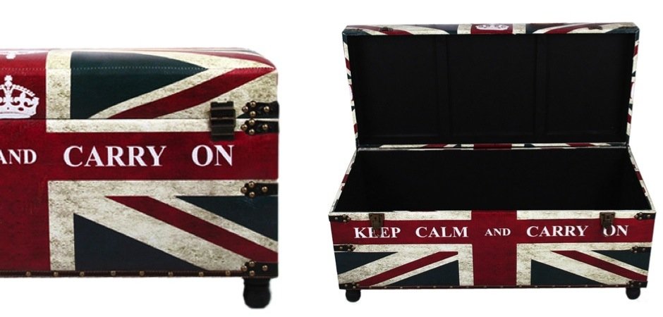 Сундук Union Jack Leather "Keep calm and..." - Loft-Concept в Грозном