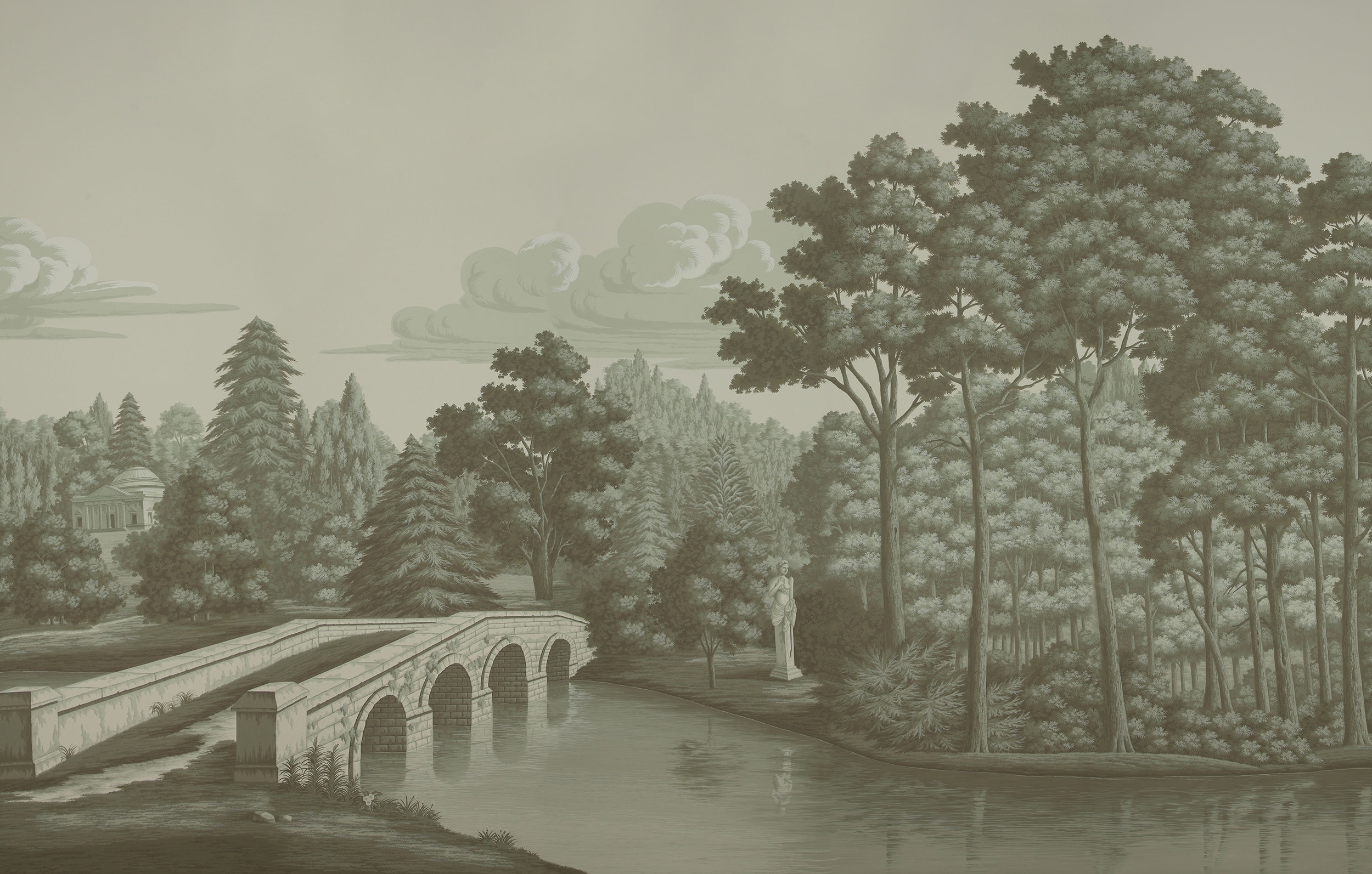 Обои ручная роспись English Landscape Crystal Grey on scenic paper Обои ручная роспись English Landscape Crystal Grey on scenic paper - постер Loft-Concept в Грозном